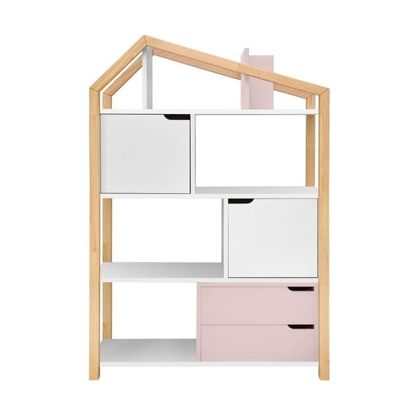 Scaffale per bambini con ripiani rosa , 89 x 130 cm Phoebe Flamingo - BELLAMY