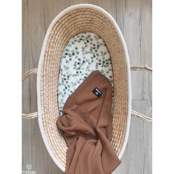 Coperta per neonati in maglia marrone con contenuto di cotone, 80 x 100 cm Autumn waves - T-TOMI-image-1