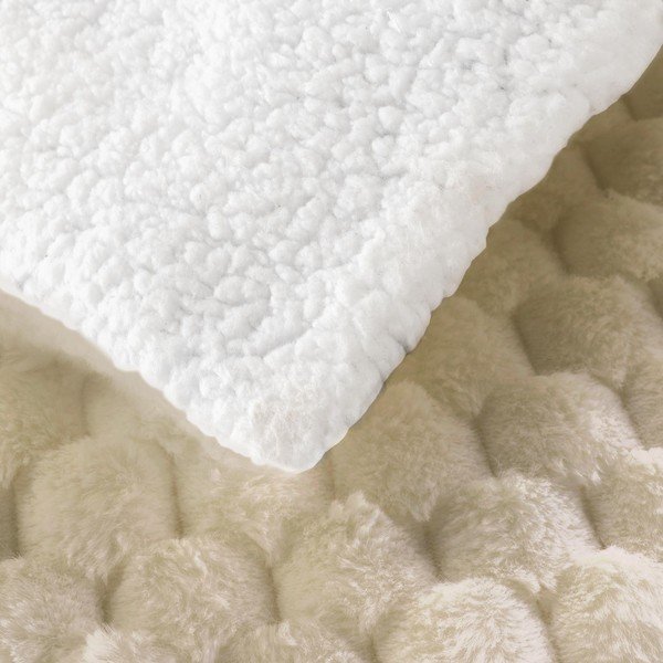 Coperta avorio in micropile 180x220 cm Frosty – douceur d'intérieur-image-3