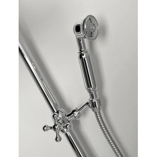 Set per doccia in ottone in argento lucido con soffione doccia e doccetta 142 cm Antea – Sapho