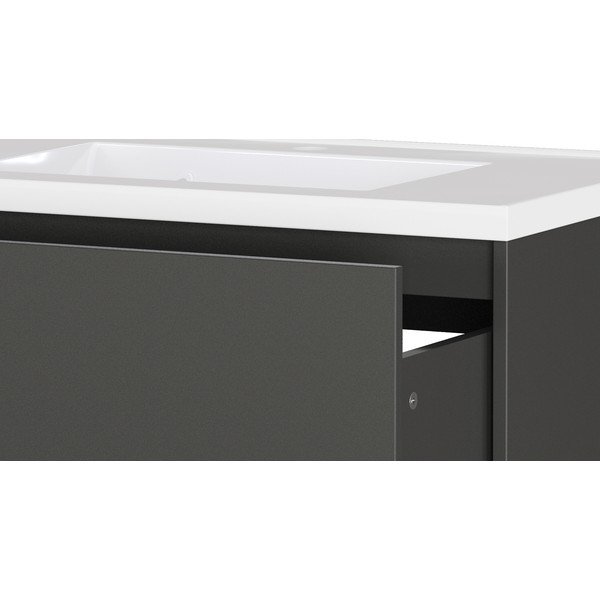 Mobile da lavabo color antracite opaco da appendere 81x61 cm Bodera – Germania-image-4