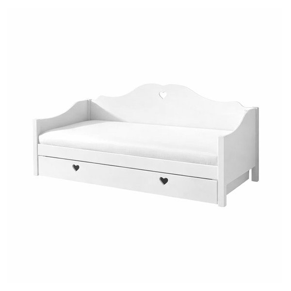 Letto per bambini in legno di pino bianco con letto estraibile con contenitore 90x200 cm AMORI - Vipack