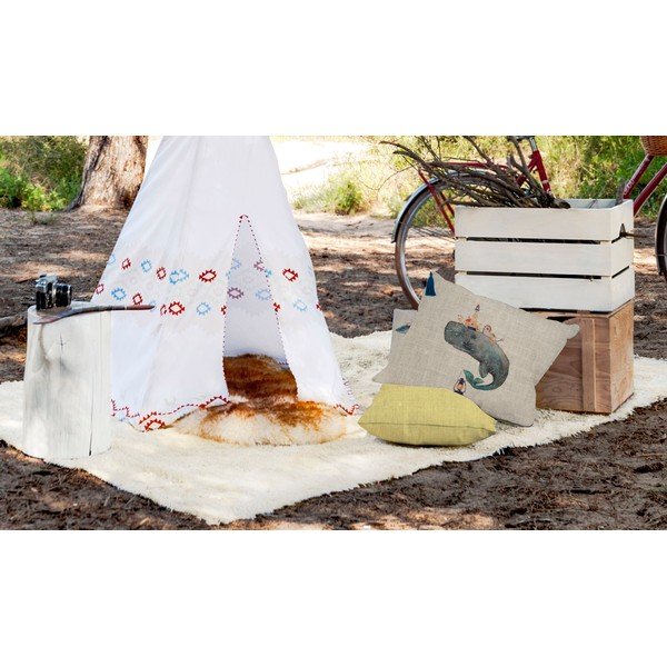 Cuscino con balena in misto lino, 50 x 35 cm - Little Nice Things-image-1