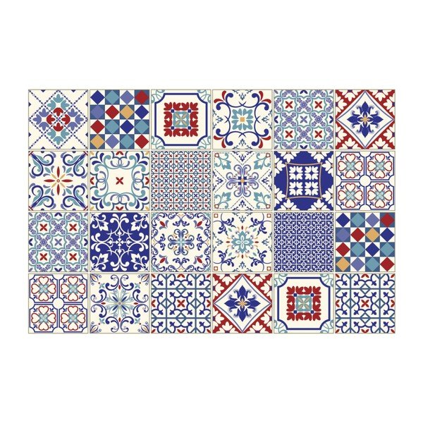 Set di 24 decalcomanie murali Piastrelle di cemento Azulejos Sofiana, 10 x 10 cm - Ambiance-image-2