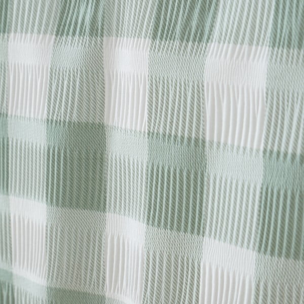 Set copripiumino e federa verde in crêpe per letto matrimoniale e per letto esteso 230x220 cm Seersucker Gingham Check – Catherine Lansfield-image-4