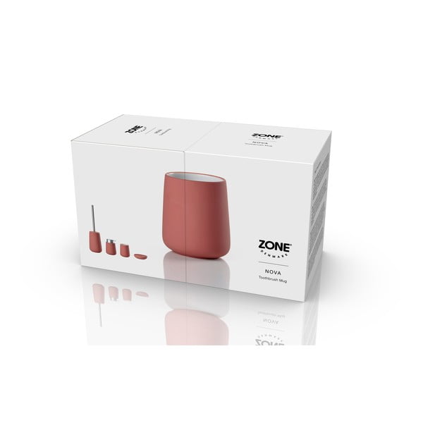 Tazza di terracotta rossa per spazzolini da denti Nova - Zone-image-3