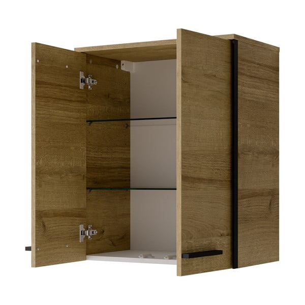 Mobile per bagno di colore naturale con effetto rovere da appendere 72x60 cm Quickset 395 – Pelipal-image-3