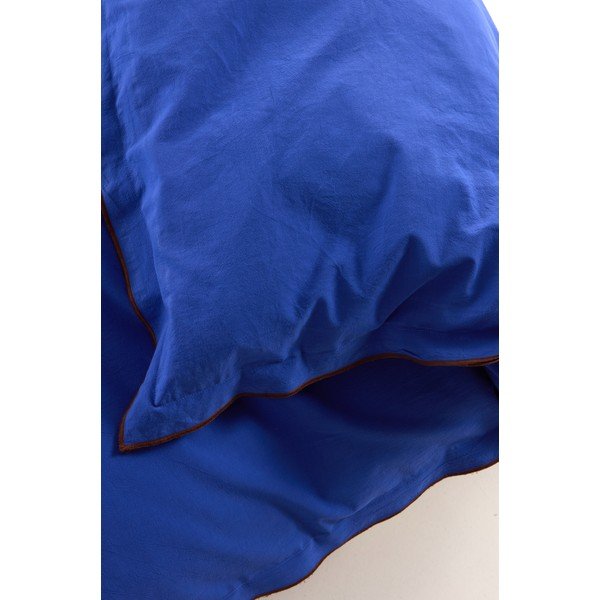 Set copripiumino e federa blu/marrone in percalle di cotone per letto singolo 140x200 cm Pivot – Jotex-image-3