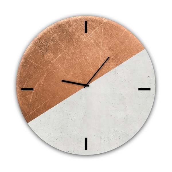 Orologio da parete in vetro Half Coper, ø 30 cm Half Copper - Styler