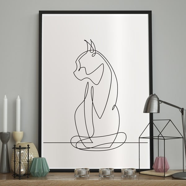Dipinto 70x50 cm Sketchline Cat – DecoKing-image-1