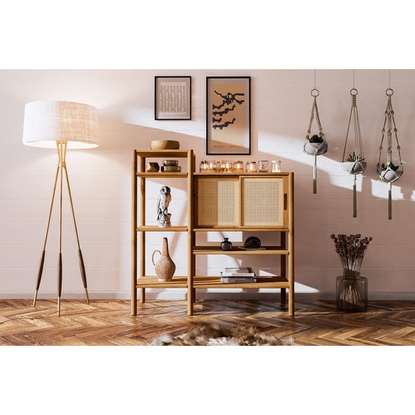 Libreria in legno di rovere 120x123 cm Pola - The Beds-image-1