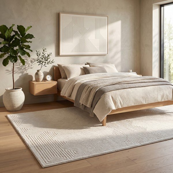 Tappeto color crema 200x290 cm Labyrinth – ESTE-image-1