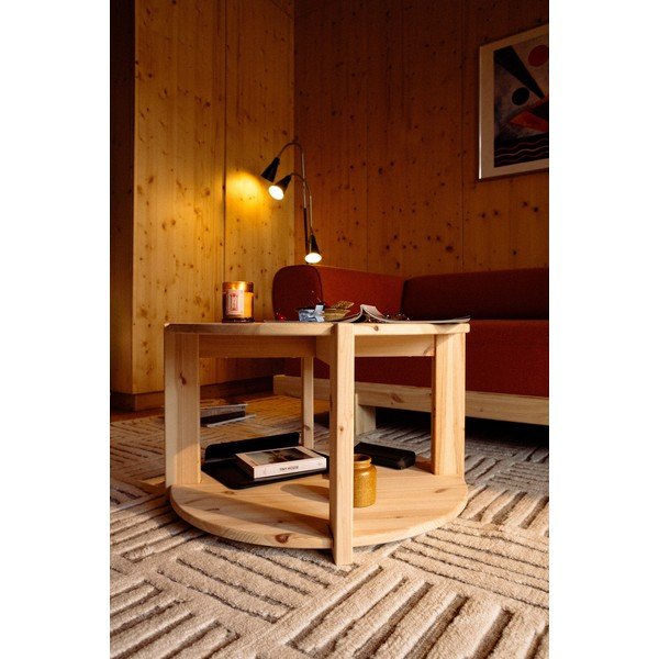 Tavolino da salotto rotondo colore naturale chiaro in pino massiccio ø 70 cm Tuck – Karup-image-1
