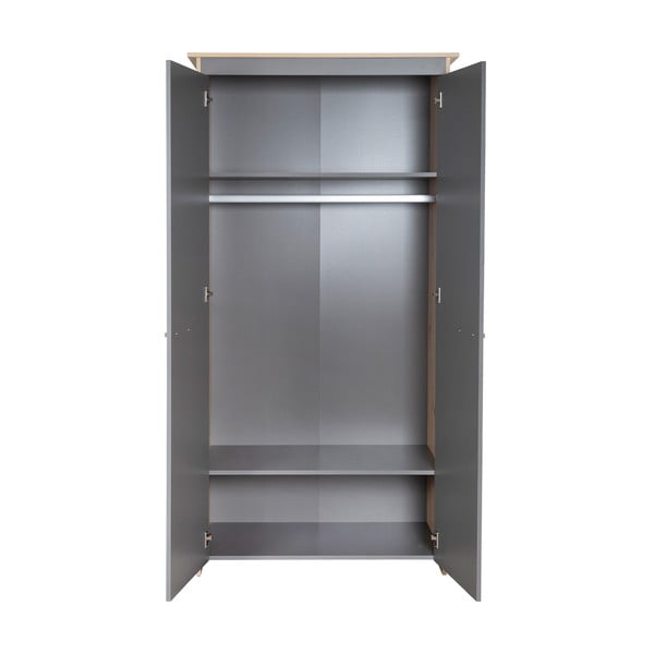 Armadio per bambini color antracite/di colore naturale con effetto rovere 50x190x96 cm Anna – Roba-image-4