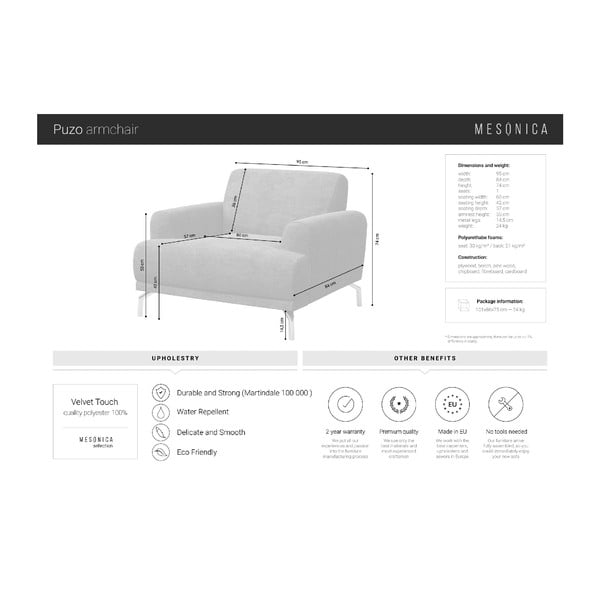 Poltrona in velluto blu Puzo - MESONICA-image-4