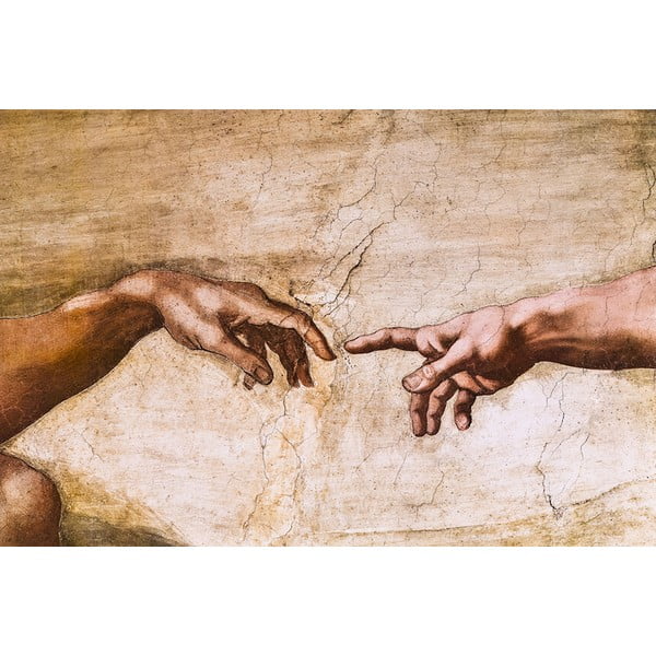 Riproduzione di un dipinto , 70 x 45 cm Michelangelo Buonarroti - Creation of Adam - Fedkolor