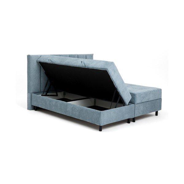 Letto boxspring blu con contenitore 160x200 cm Elva Bold Line – Bonami Selection-image-4