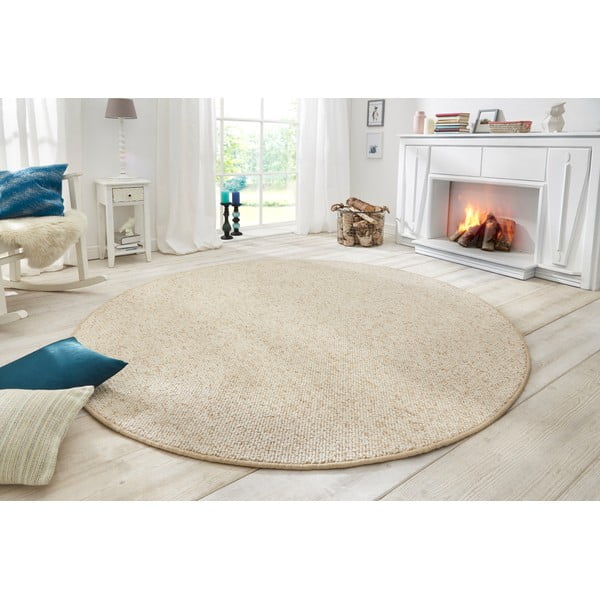 Tappeto rotondo crema ø 133 cm Wolly - BT Carpet-image-1