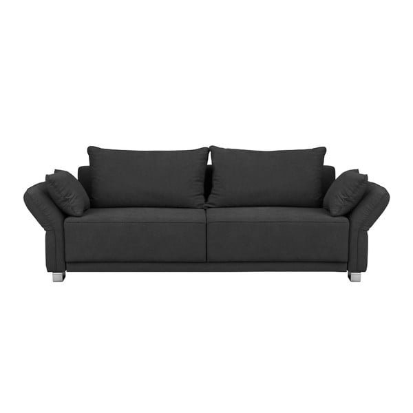 Tmavě šedá rozkládací pohovka s úložným prostorem Windsor & Co Sofas Casiopeia, 245 cm