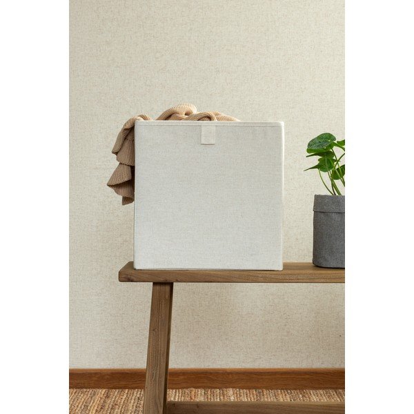 Scatola beige in tessuto 32x31,5x31,5 cm Soft Storage Cube – Bigso-image-1