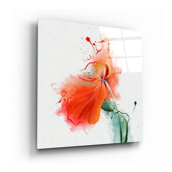 Pittura su vetro , 100 x 100 cm Flower - Insigne