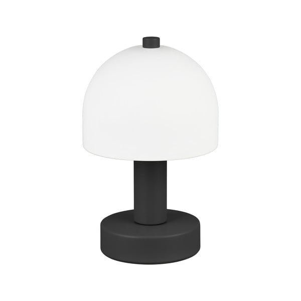 Lampada da tavolo bianca e nera con paralume in vetro (altezza totale 19 cm) Glenn – Trio