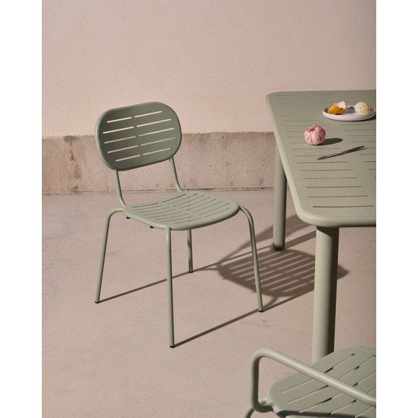 Sedia da giardino in metallo color menta Brai - Kave Home-image-1