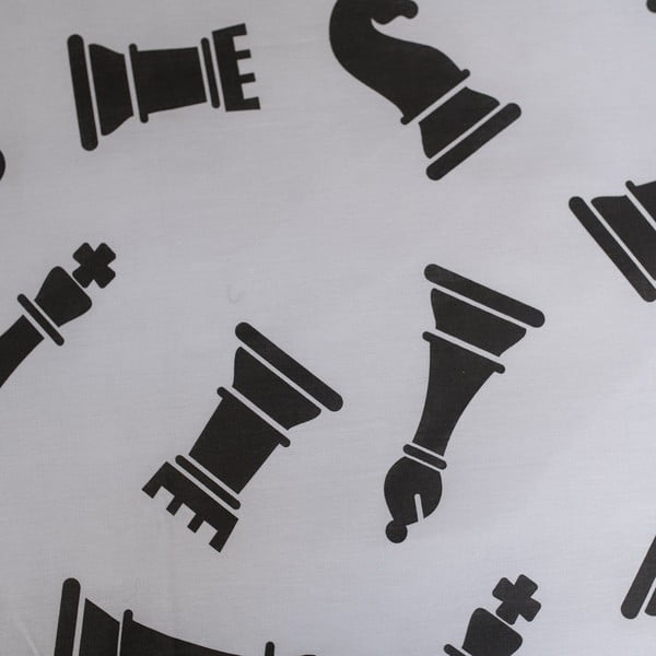 Set copripiumino e federa da bambini bianco e nero in cotone per letto singolo 140x200 cm Chess – Jerry Fabrics-image-4