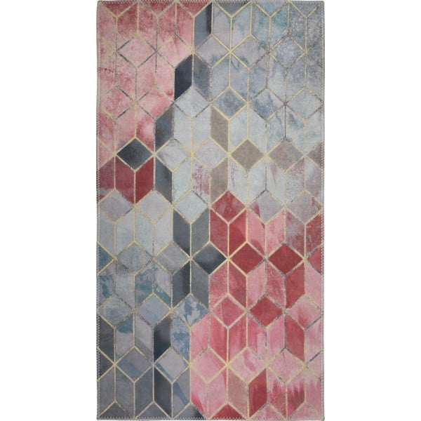 Tappeto lavabile rosa chiaro/grigio chiaro 50x80 cm - Vitaus