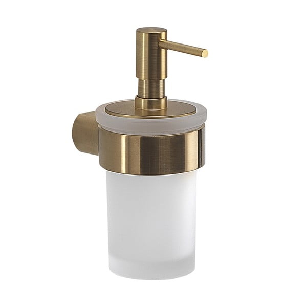 Dispenser di sapone a parete in vetro bianco-oro 110 ml Pirenei - Sapho