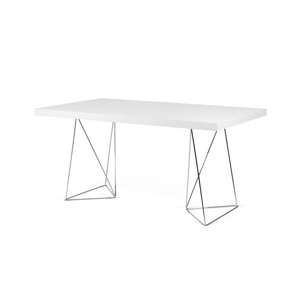 Tavolo a cavalletto bianco, lunghezza 160 cm - TemaHome-image-3