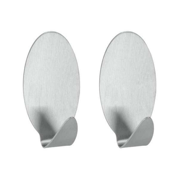 Set di 2 ganci autoadesivi in acciaio inox Mia - Metaltex-image-1