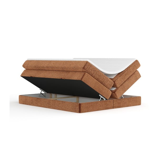 Letto boxspring arancione con contenitore/senza testiera 140x200 cm Juniper – Maison de Rêve-image-2