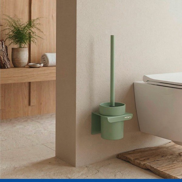 Scopino WC senza foratura verde in plastica con aggancio Turbo-loc Lizan – Wenko-image-2
