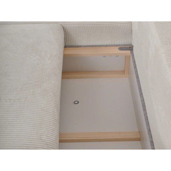 Divano angolare beige allungabile/con contenitore (con penisola a sinistra/con chaise lounge) con rivestimento in velluto a coste Campi – Bobochic Paris-image-3