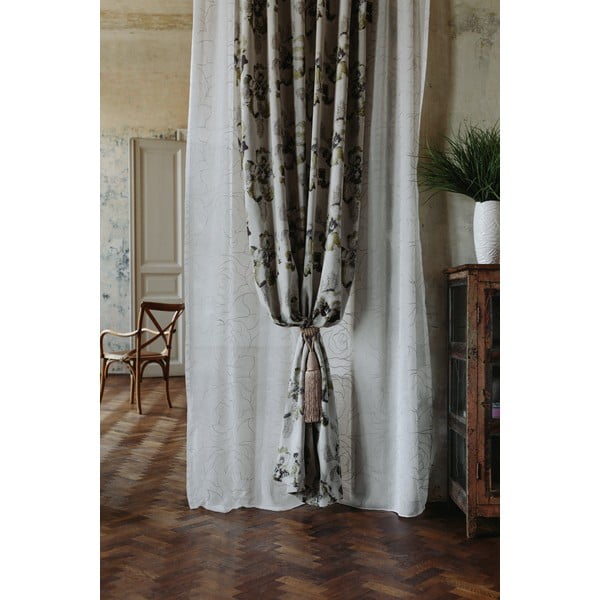 Tenda sottile bianca/grigia 140x245 cm Amanda – Mendola Fabrics-image-4