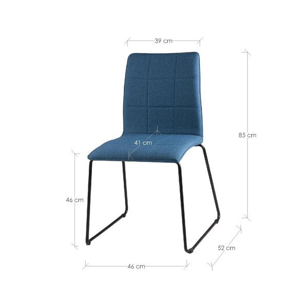 Set di 4 sedie da pranzo blu scuro Malina - sømcasa-image-2