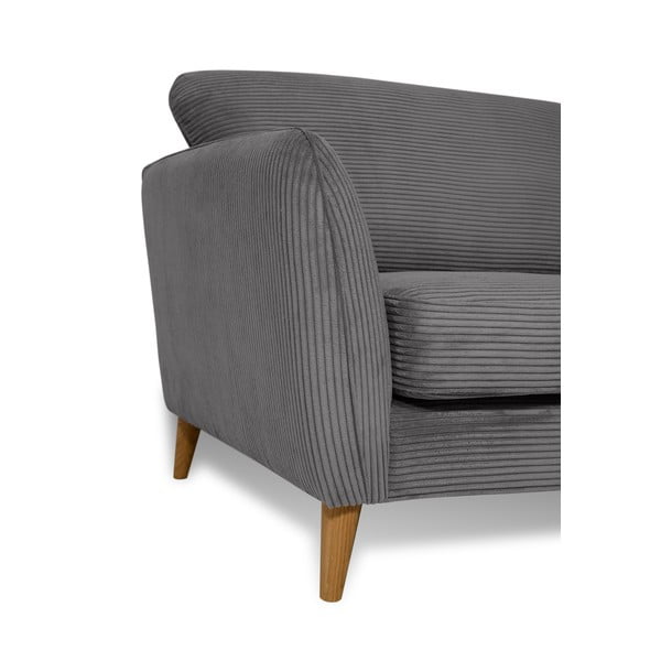 Divano in velluto a coste grigio scuro 170 cm Paris - Scandic-image-4