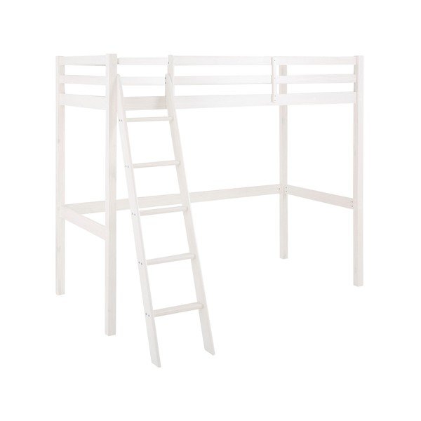 Letto da bambini rialzato bianco senza testiera con rete inclusa 90x200 cm Alpi2 – Støraa-image-2