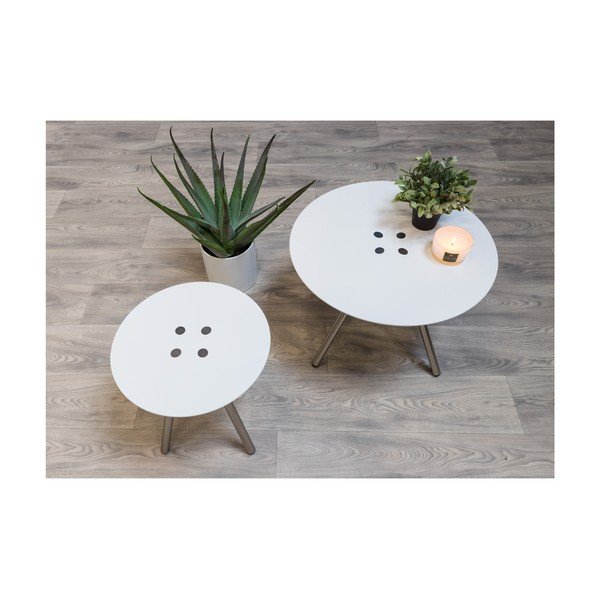 Tavolino bianco Letmotiv Sliced, ø 40 cm - Leitmotiv-image-1