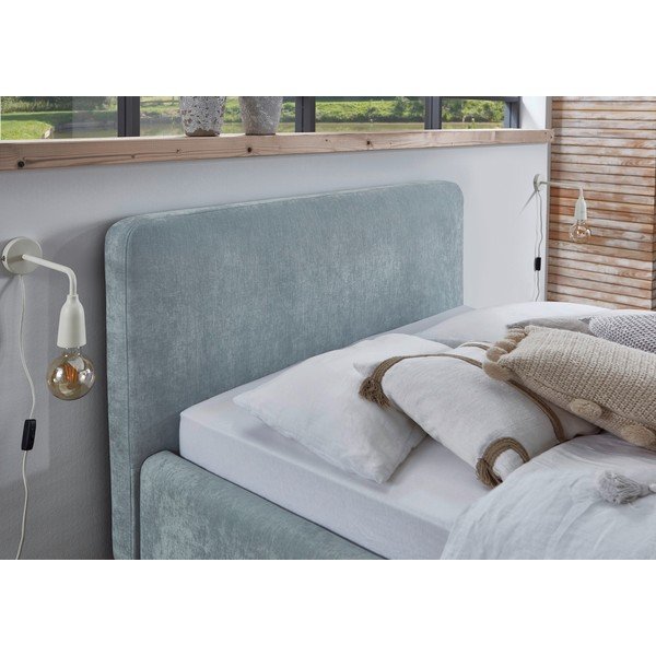 Letto matrimoniale imbottito azzurro rete non inclusa 120x200 cm Mattis – Meise Möbel-image-2
