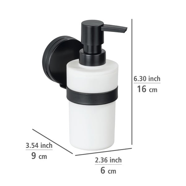 Distributore di sapone a parete bianco e nero Static-Loc® Plus Pavia - Wenko-image-3