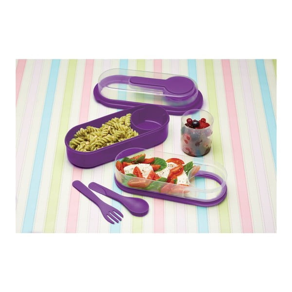 Fialový svačinový box Kitchen Craft Coolmovers Rectangular-image-3