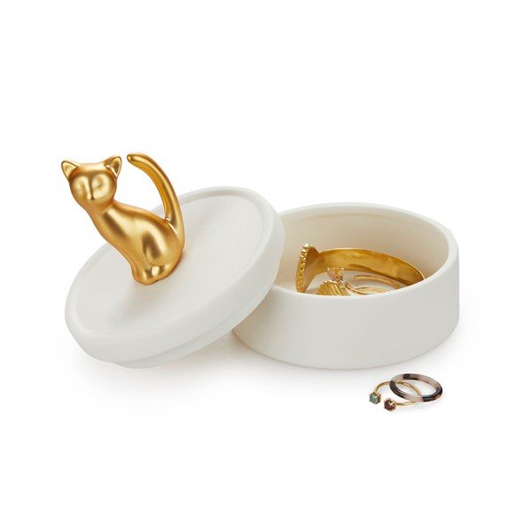 Portagioie in porcellana bianca Cat - Balvi-image-2