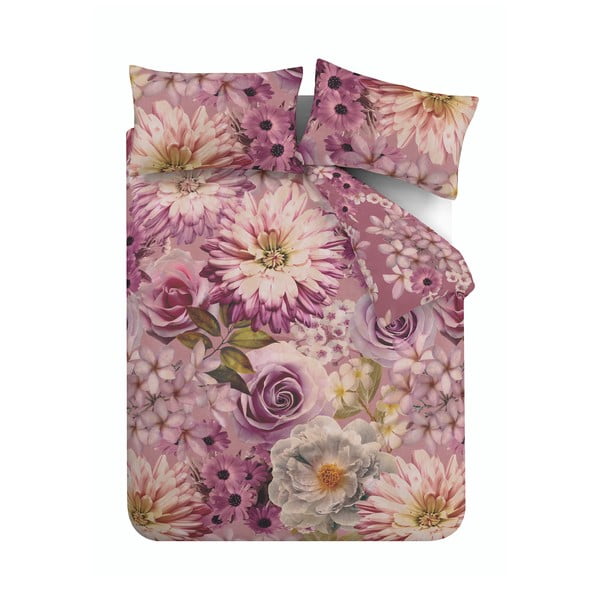 Set copripiumino e federa rosa per letto matrimoniale e per letto esteso 230x220 cm Rosemoor Floral – RHS