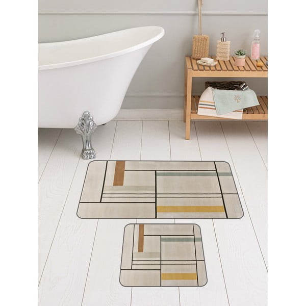 Tappetini da bagno marrone chiaro in set di 2 pezzi 60x100 cm - Mila Home-image-2