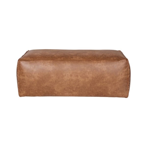 Pouf marrone con rivestimento in pelle riciclata Rodeo - BePureHome