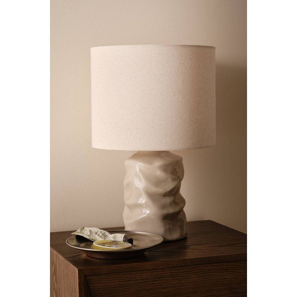Lampada da tavolo grigia in ceramica (altezza totale 40 cm) Milera – Jotex-image-2