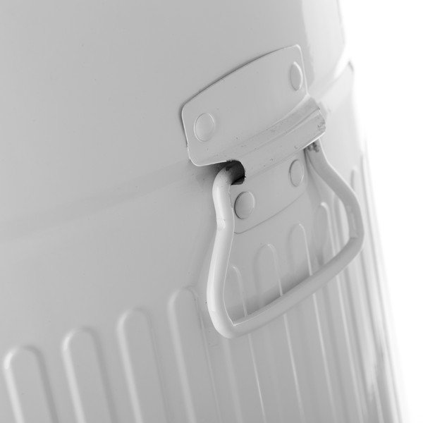 Portarifiuti in metallo bianco , 20 l Retro - Casa Selección-image-2