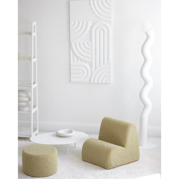 Poltrona per bambini verde con rivestimento in bouclé Cloud – Wigiwama-image-4